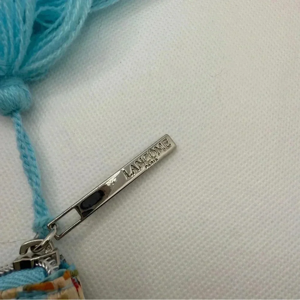 Lancome Paris Colorful Zip Up Tassel‎ Woven Cosmetic Travel Bag